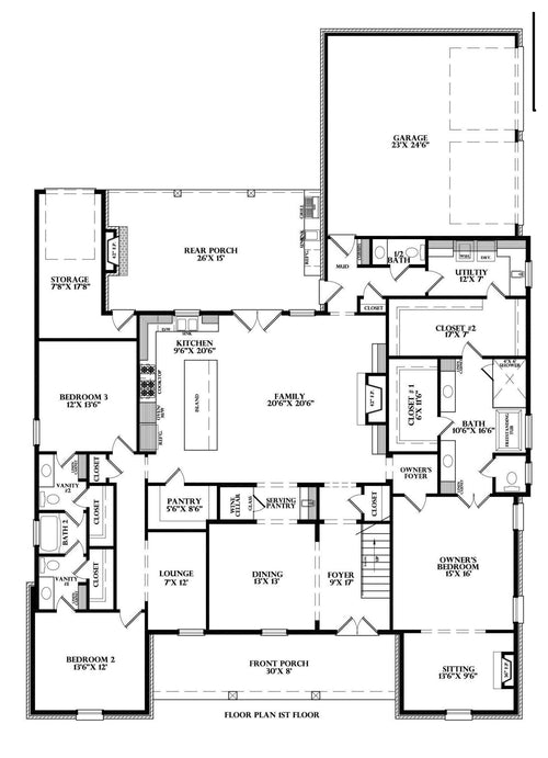 Plan 222073 — first floor plan