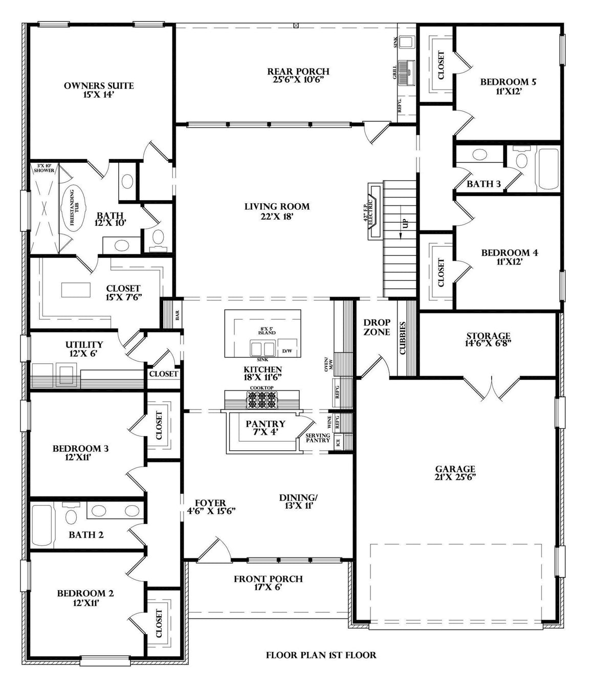 Plan 223002MV-1 — first floor plan