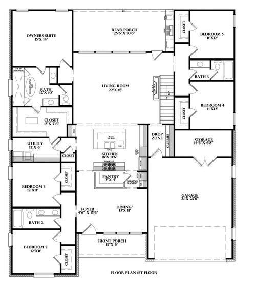 Plan 223002MV-1 — first floor plan
