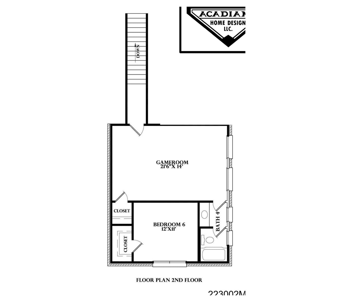 Plan 223002MV-1 — second floor plan