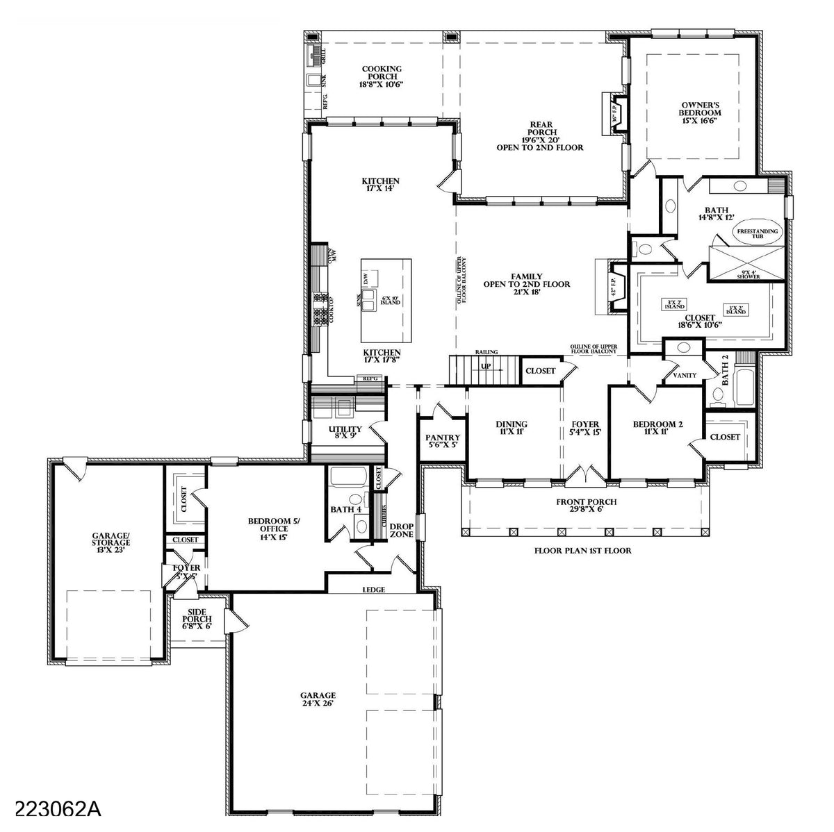 Plan 223062A — first floor plan