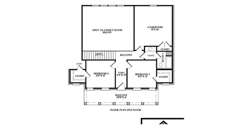Plan 223062A — second floor plan