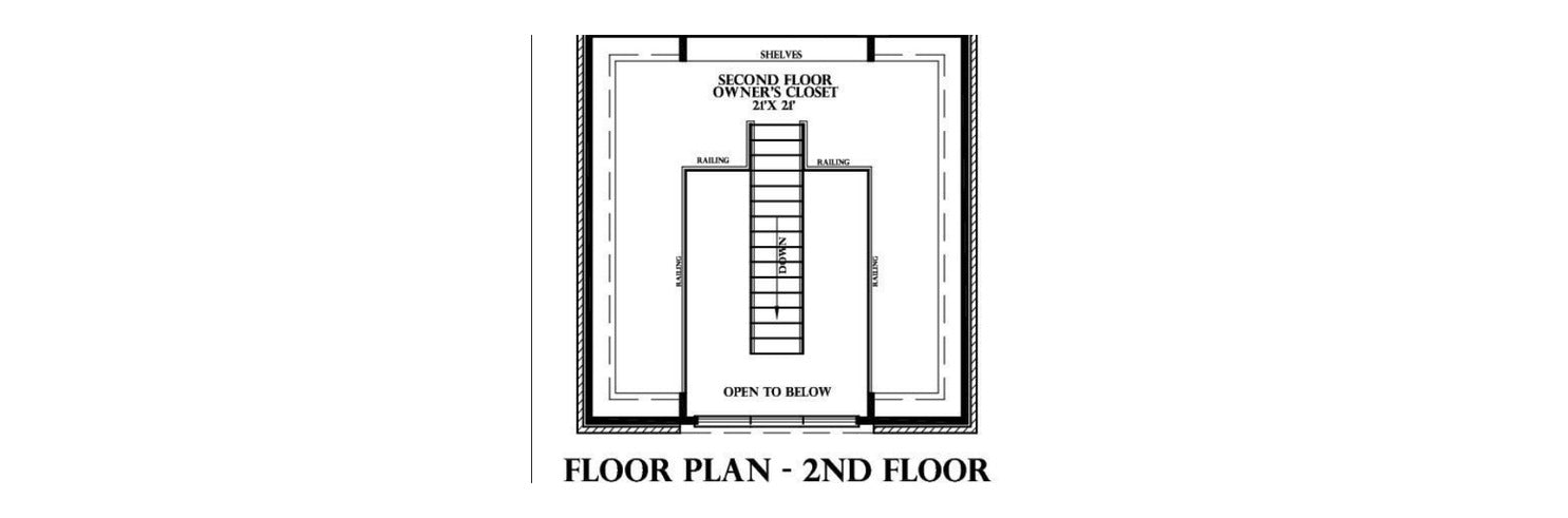 Plan 225002 — second floor plan, owner's closet
