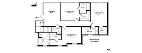 Plan 222062A — upper floor plan