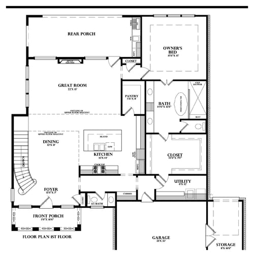 Plan 222055 — first floor plan