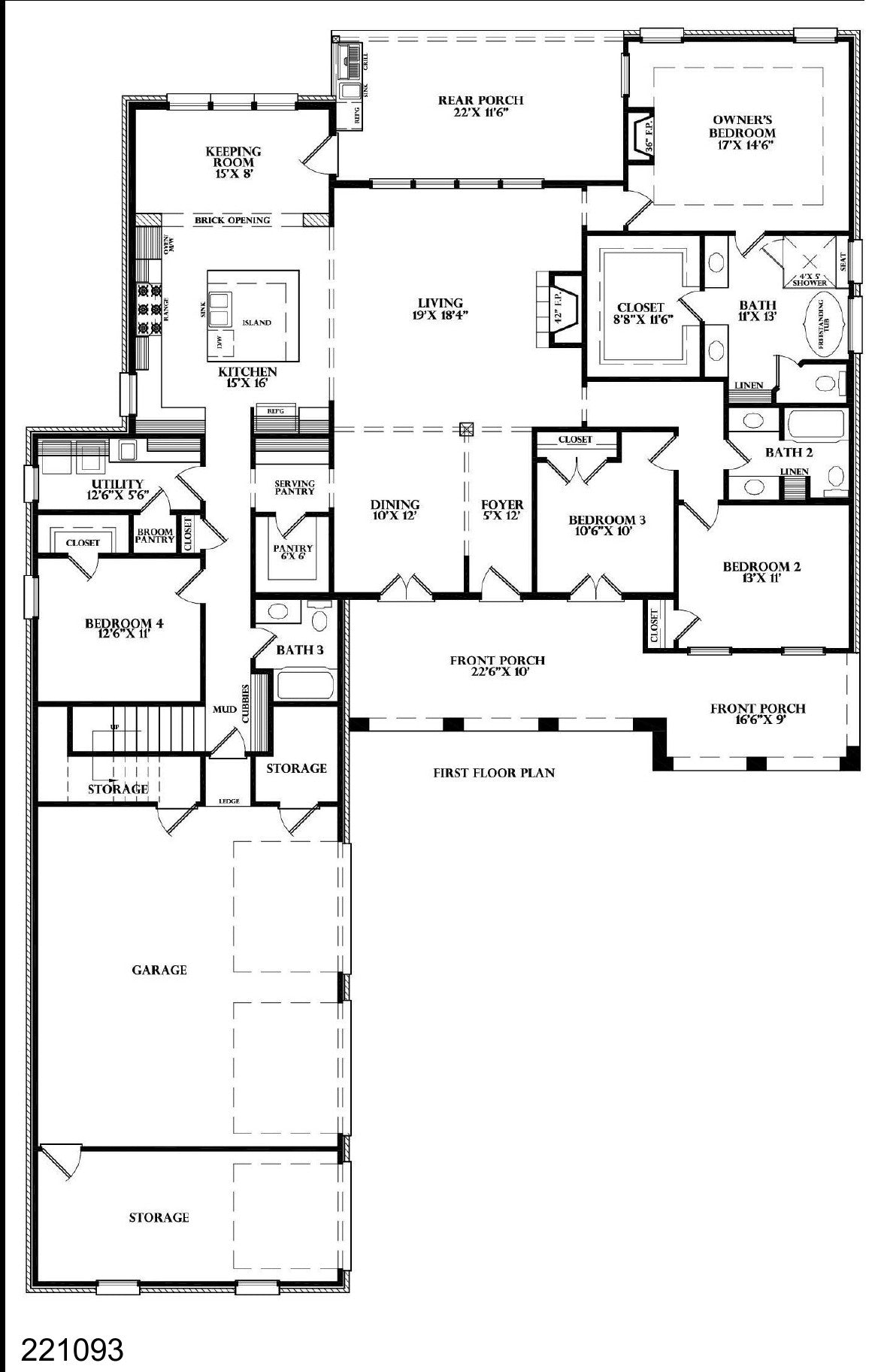 Plan 221093 — first floor plan