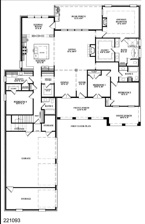 Plan 221093 — first floor plan