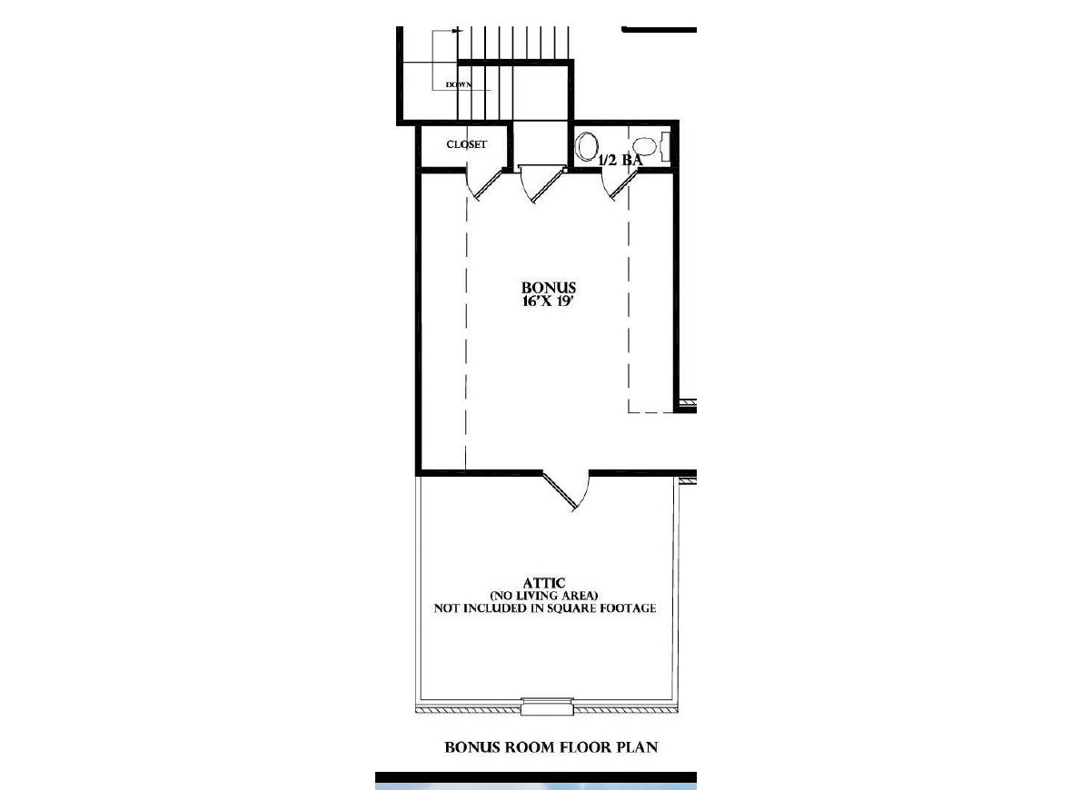 Plan 221093 — bonus room floor plan