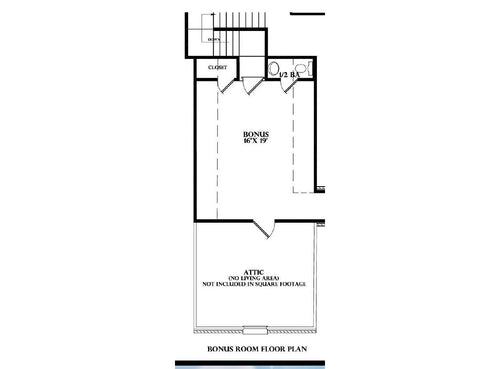 Plan 221093 — bonus room floor plan