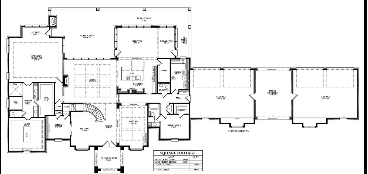 Plan 222026E — first floor plan