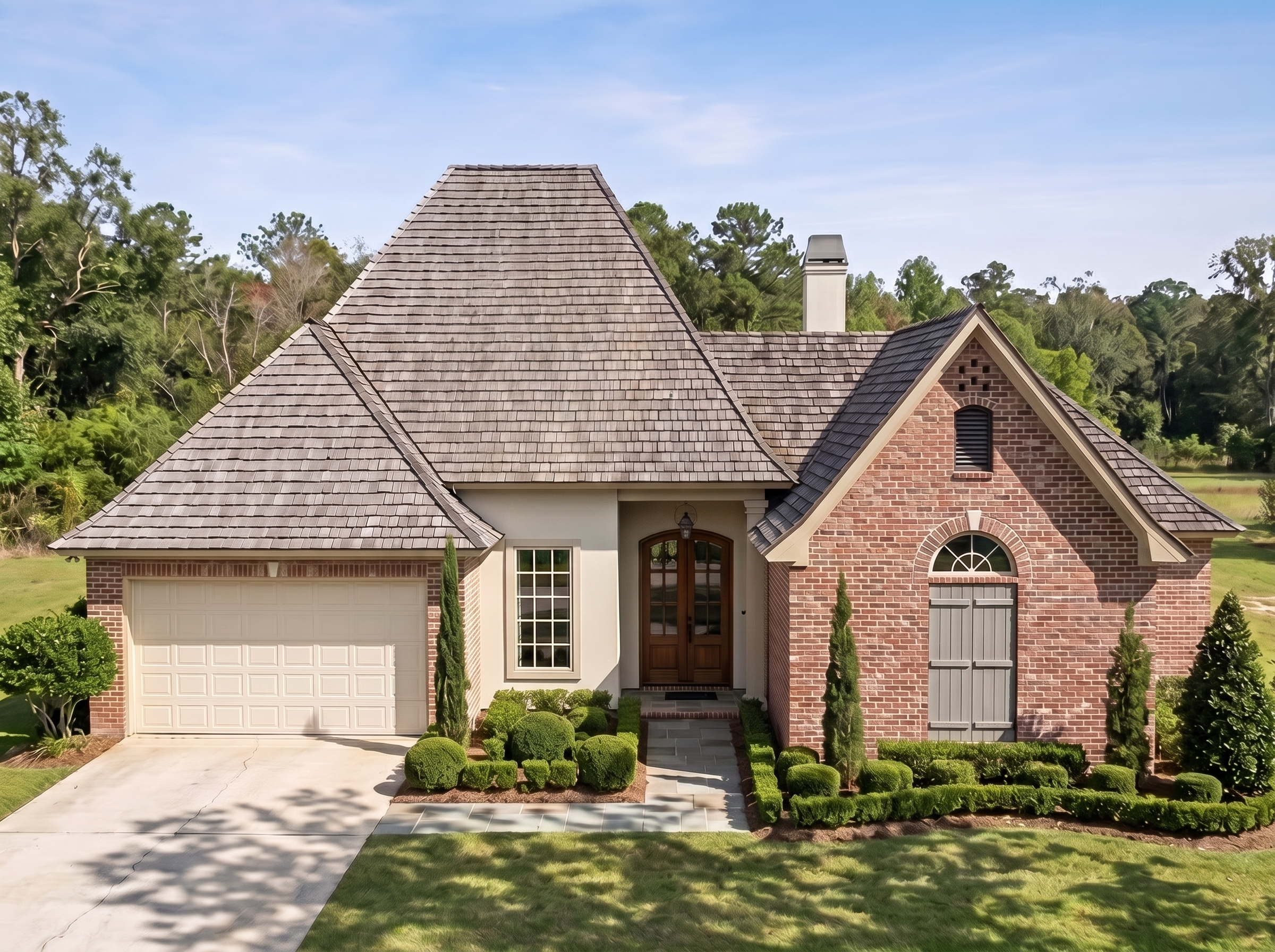 Gaillard house plan — front elevation render, Acadiana Home Design