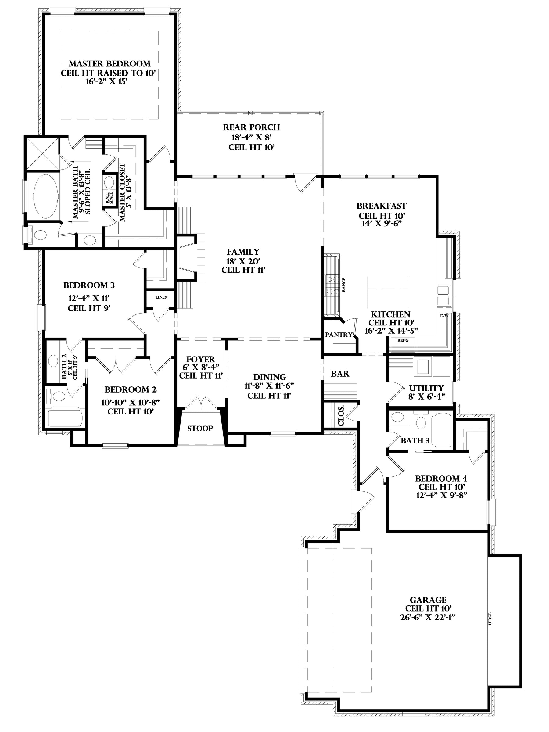 Floor Plan plan for the Gascony house plan