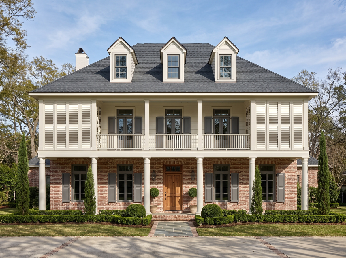Grande Pre house plan — front elevation render, Acadiana Home Design