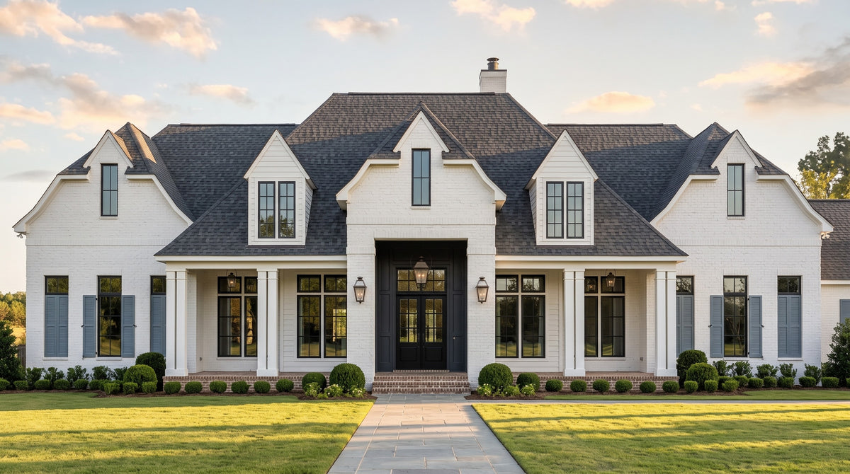 Plan 210119 — photorealistic front elevation, Acadiana Home Design