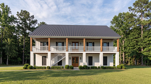 Plan 216124A — photorealistic front elevation, Acadiana Home Design