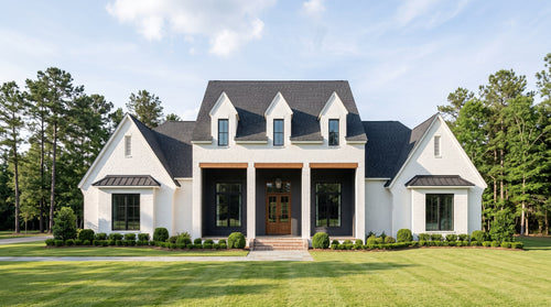Plan 217133 — photorealistic front elevation, Acadiana Home Design