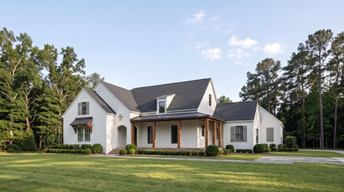 Plan 218054 — photorealistic front elevation, Acadiana Home Design