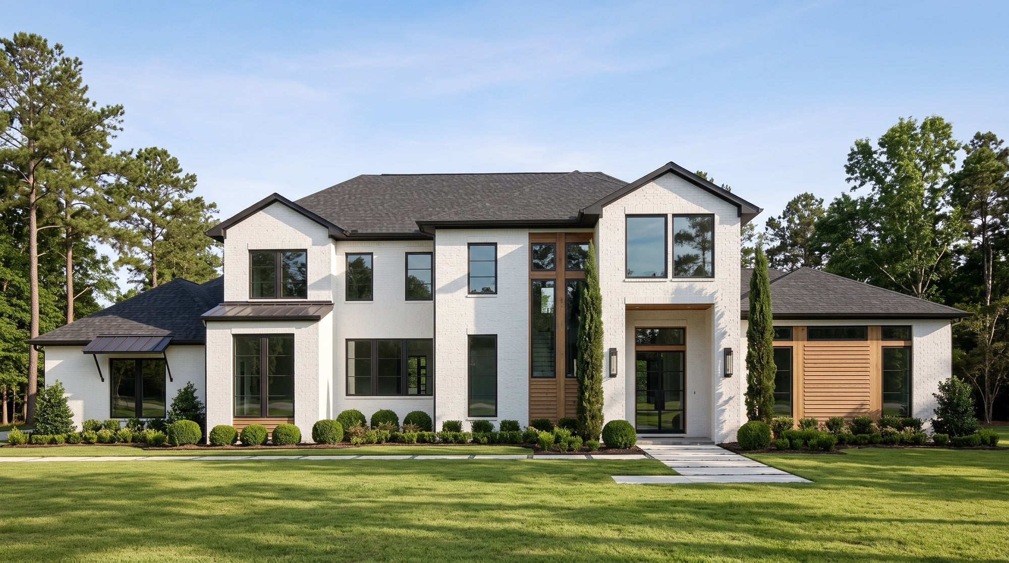 Plan 219030 — photorealistic front elevation, Acadiana Home Design