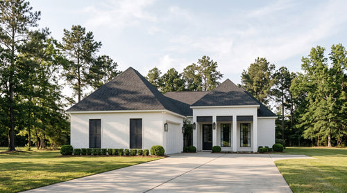 Plan 221013 — photorealistic front elevation, Acadiana Home Design