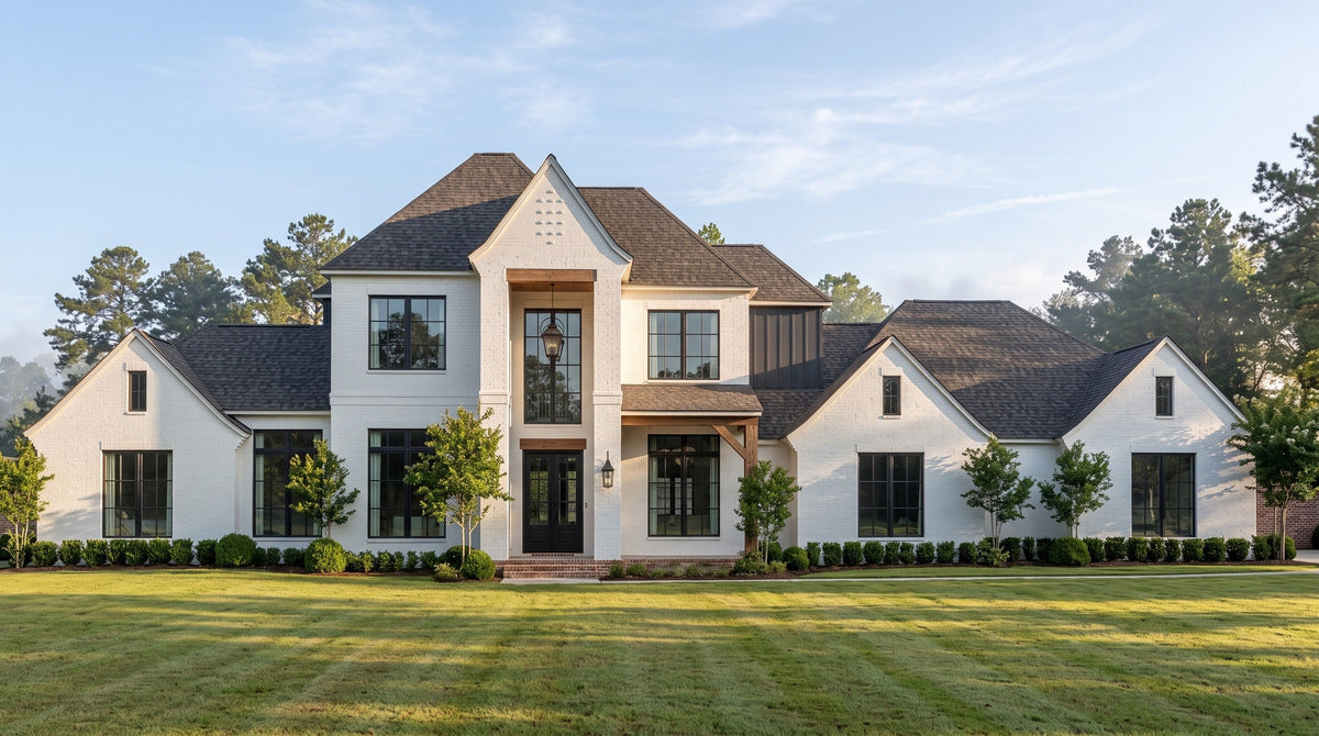 Plan 221072 — photorealistic front elevation, Acadiana Home Design