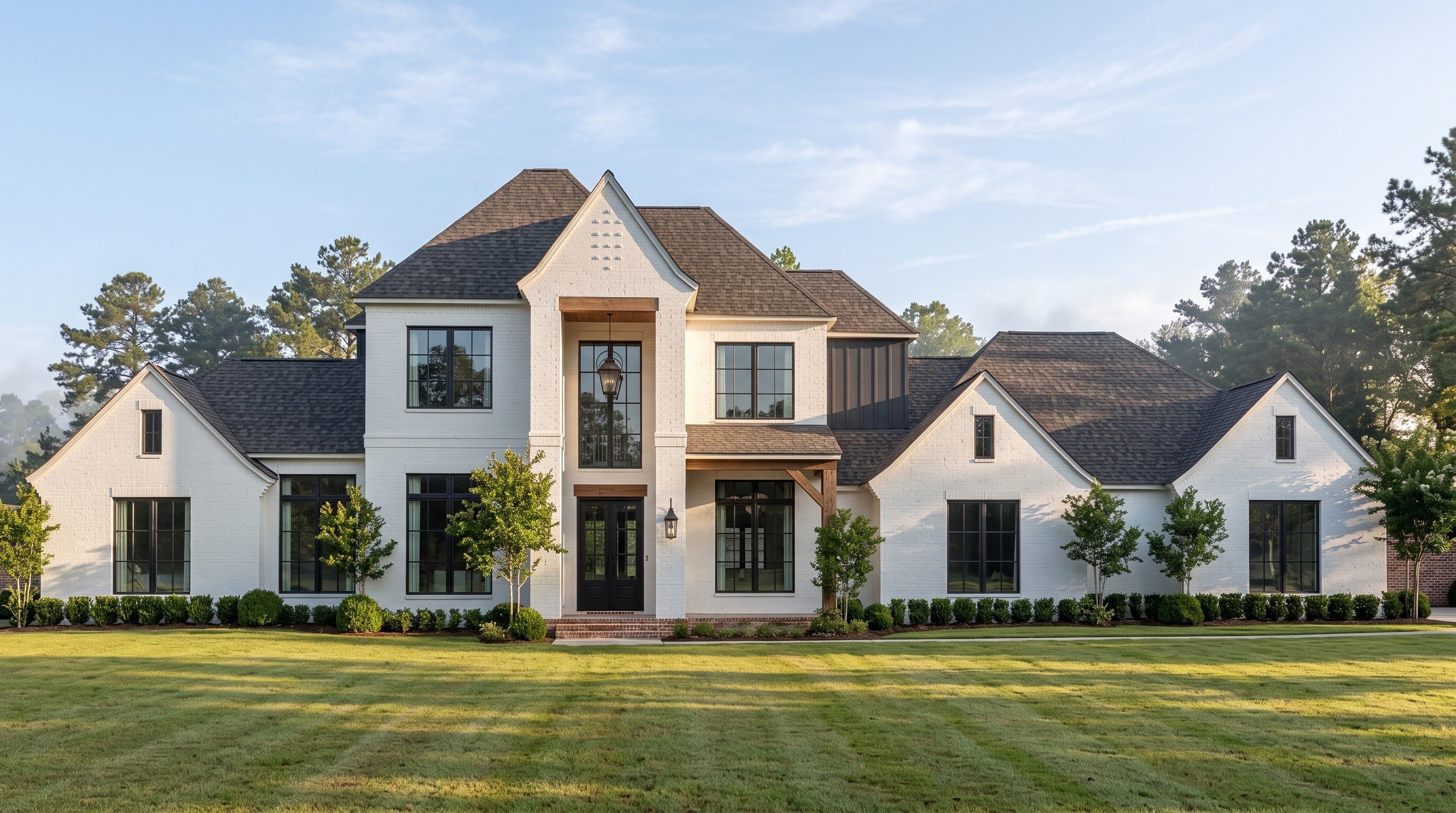 Plan 221072 — photorealistic front elevation, Acadiana Home Design