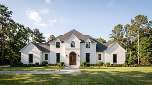 Plan 222025a — photorealistic front elevation, Acadiana Home Design