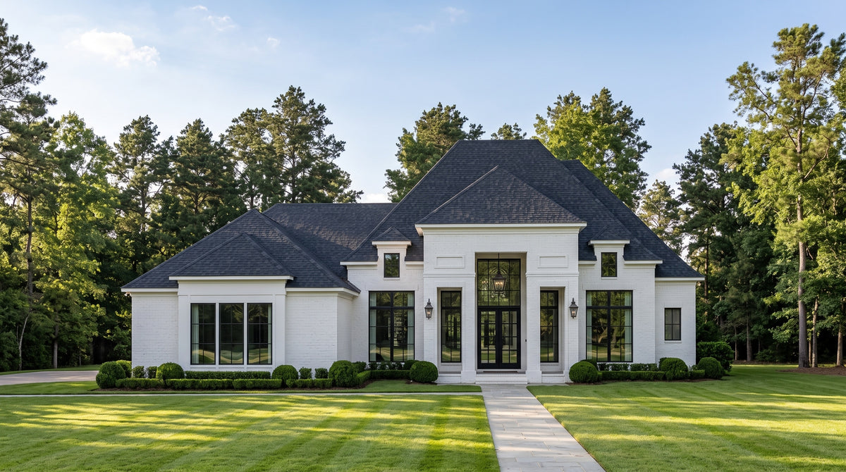 Plan 224035 — photorealistic front elevation, Acadiana Home Design