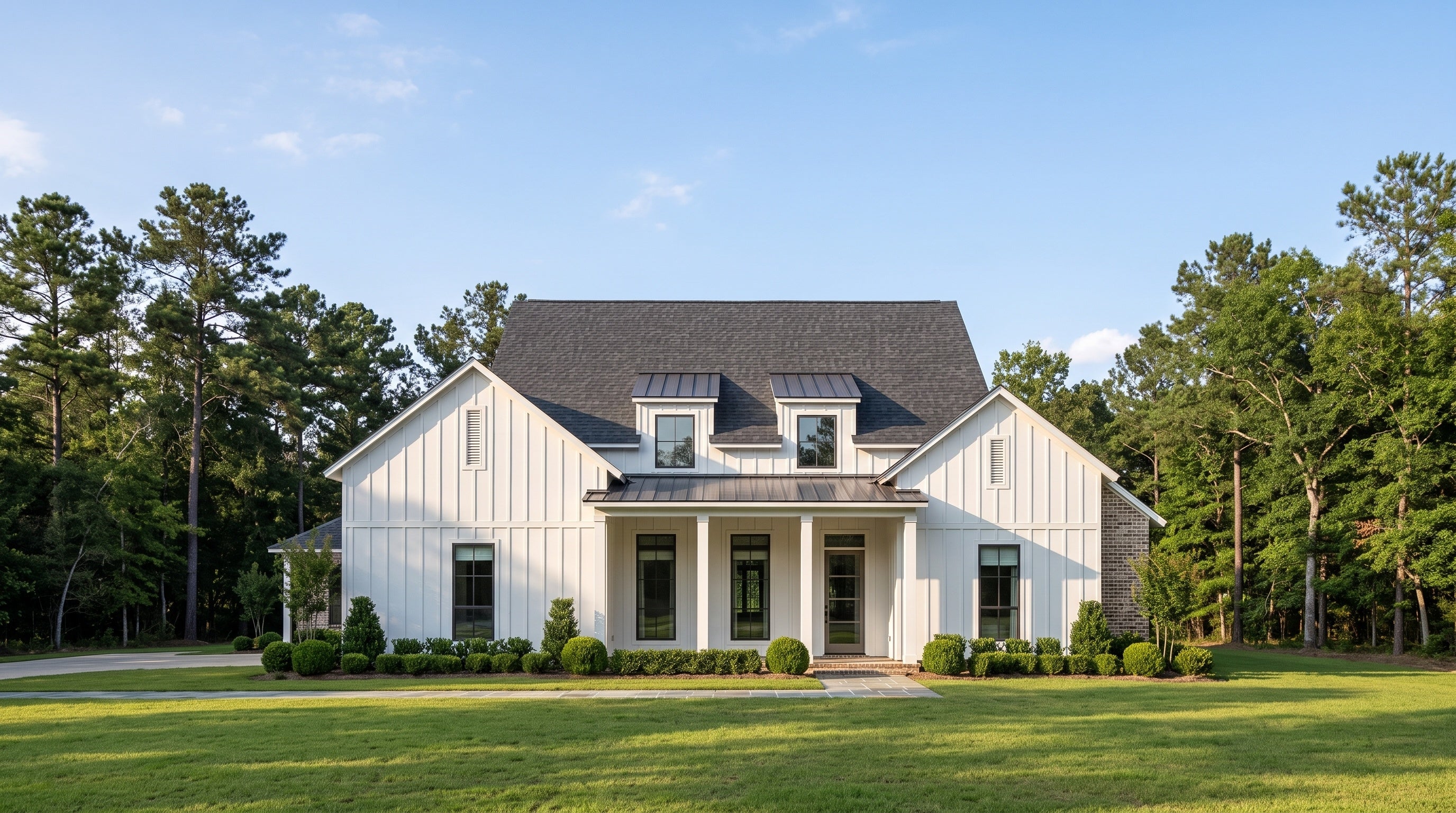 Plan 224064 — photorealistic front elevation, Acadiana Home Design