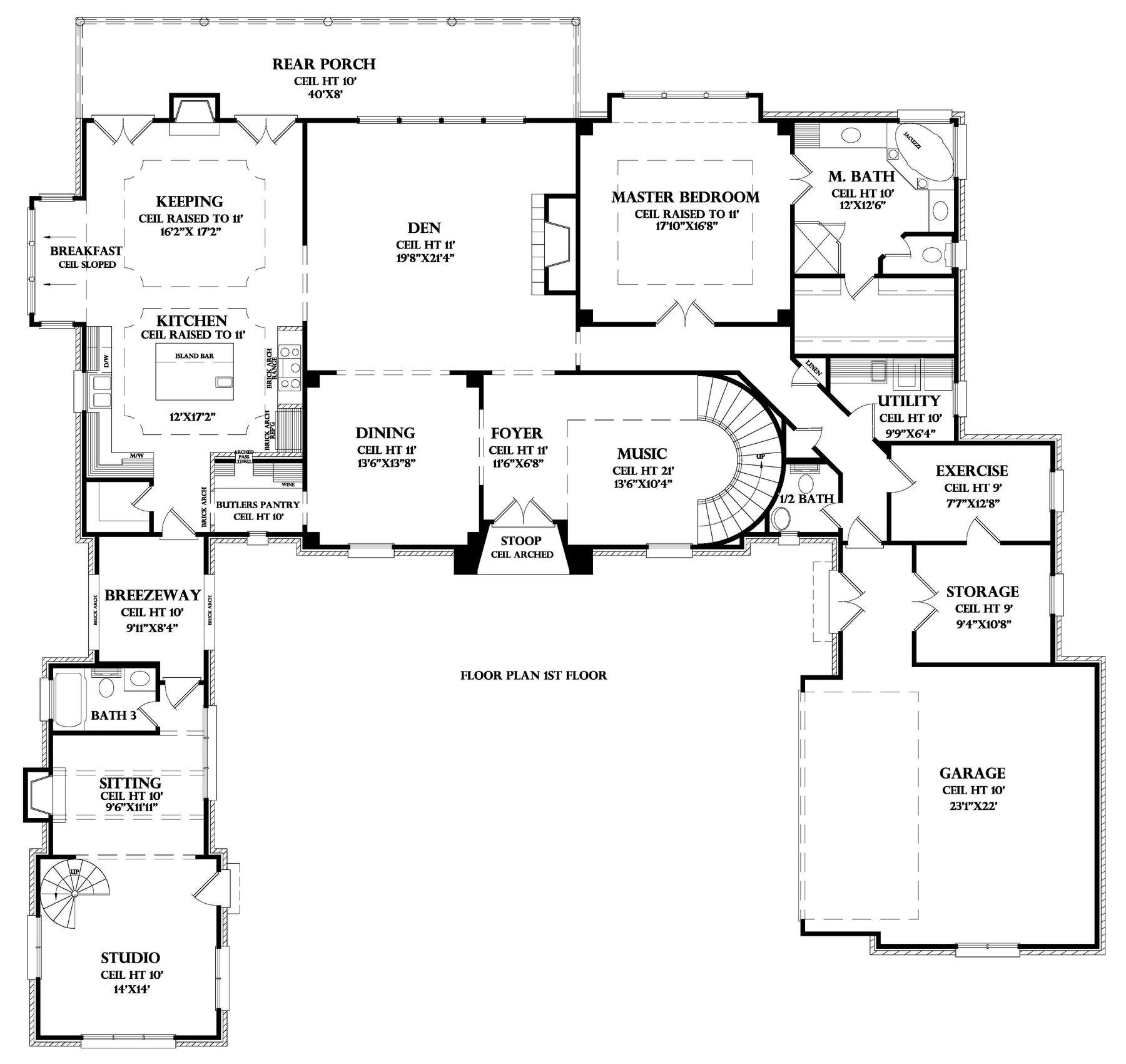 First Floor plan for the La Maison house plan