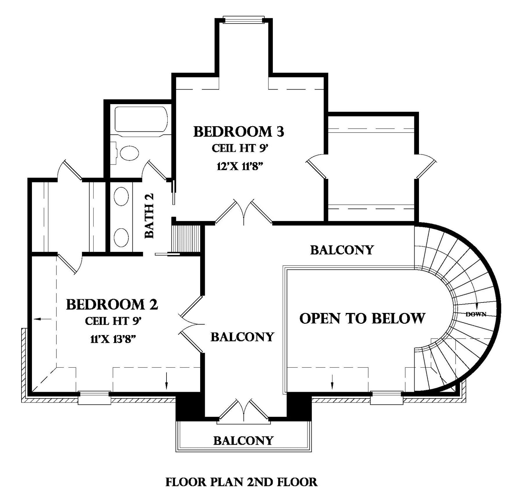 Second Floor plan for the La Maison house plan