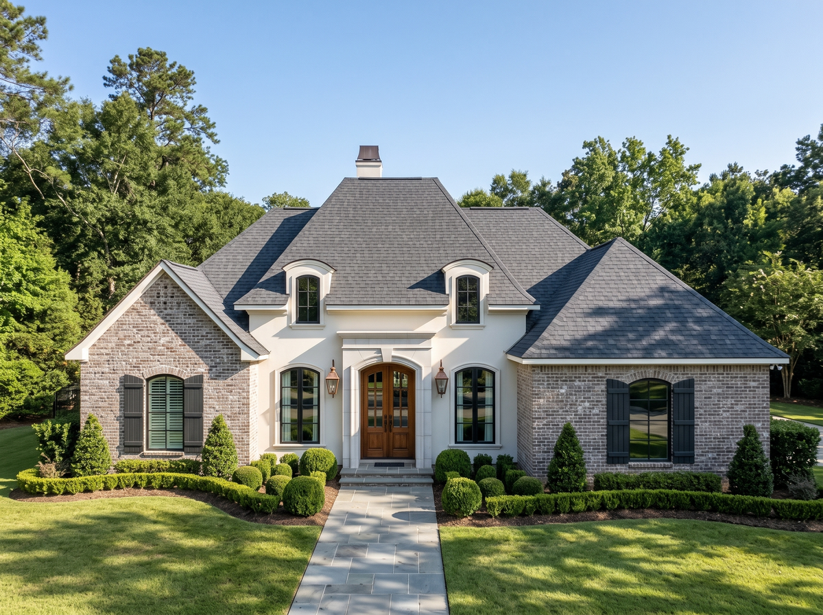 La Marche house plan — front elevation render, Acadiana Home Design