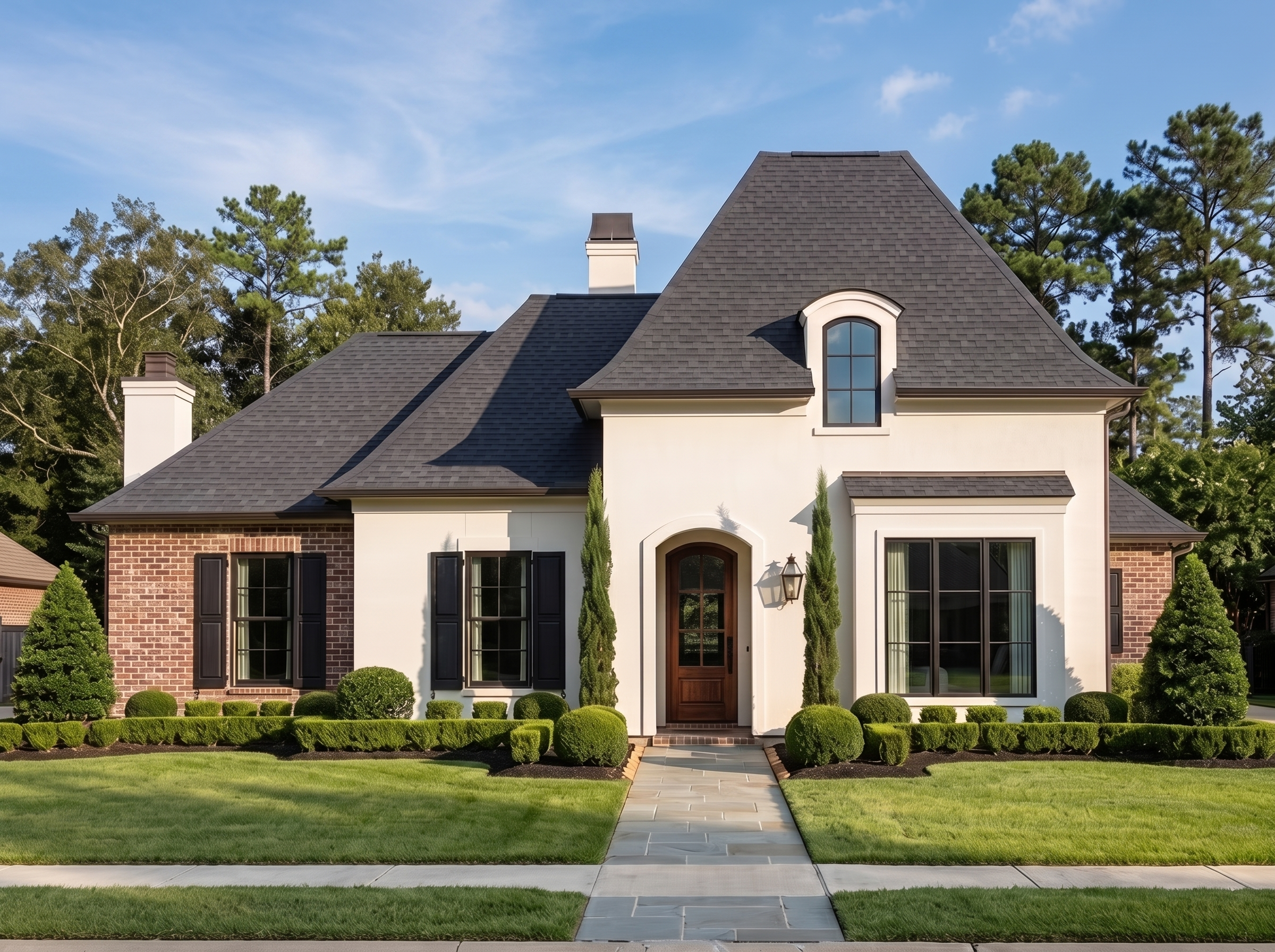 Lemans house plan — front elevation render, Acadiana Home Design