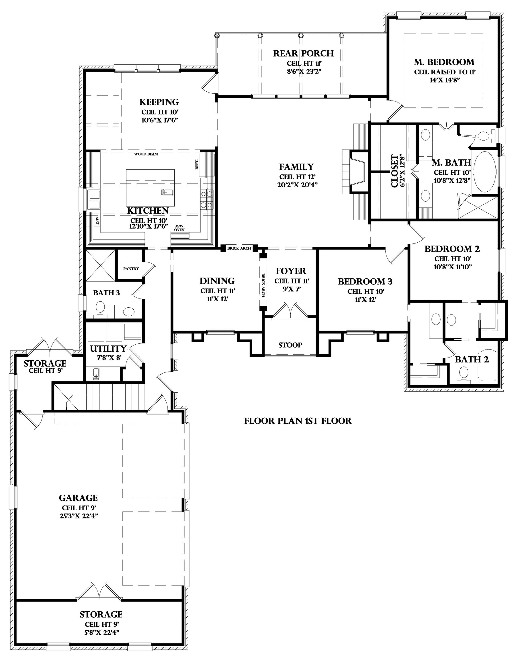 First Floor plan for the Loire house plan
