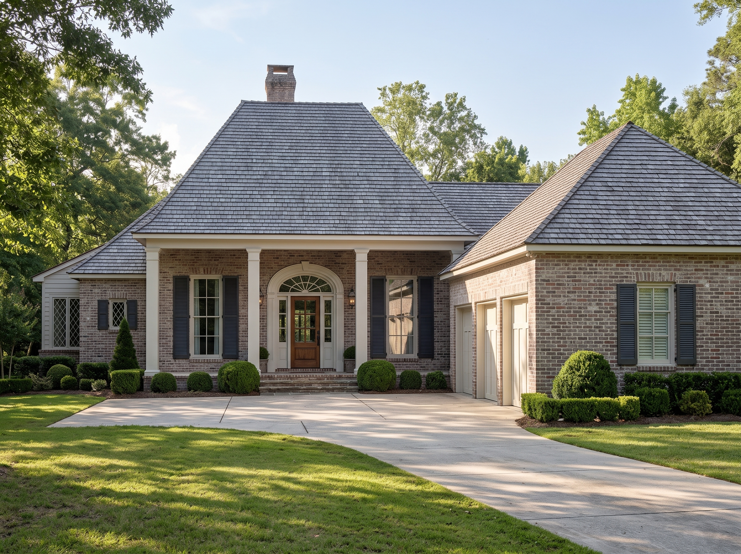 Macon house plan — front elevation render, Acadiana Home Design