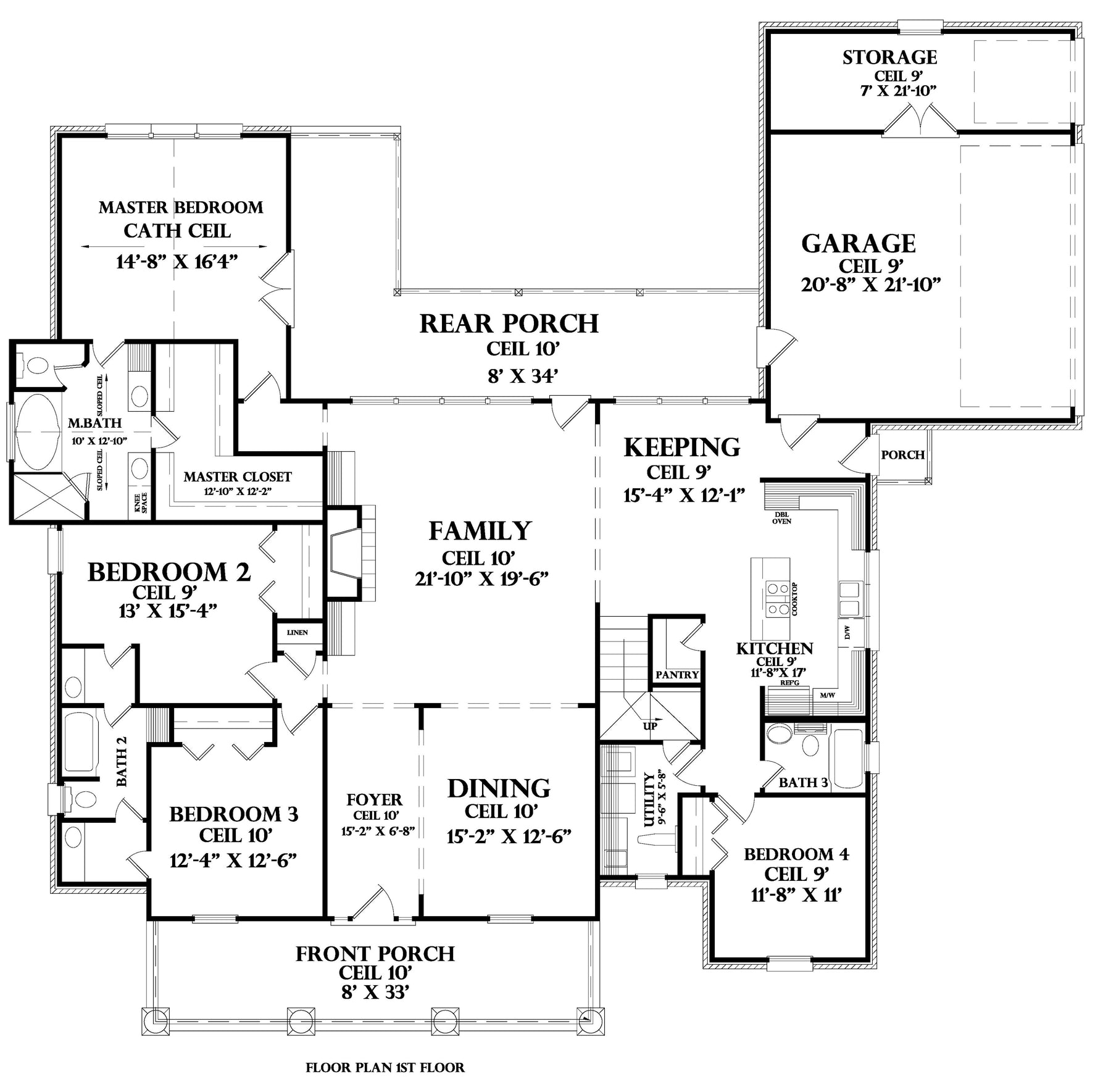 First Floor plan for the Magnolia house plan