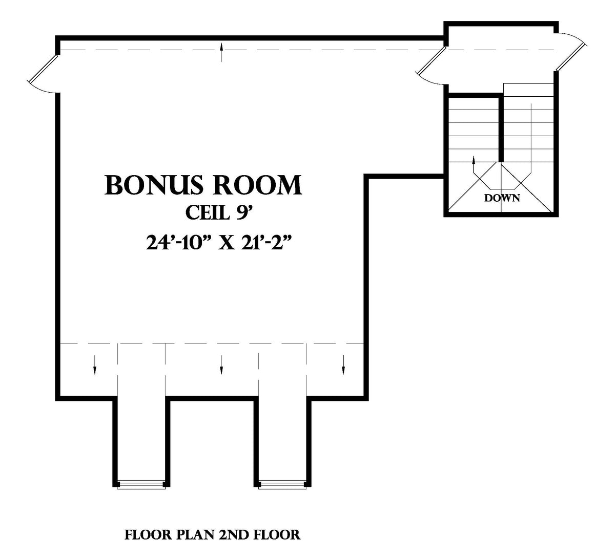 Second Floor plan for the Magnolia house plan