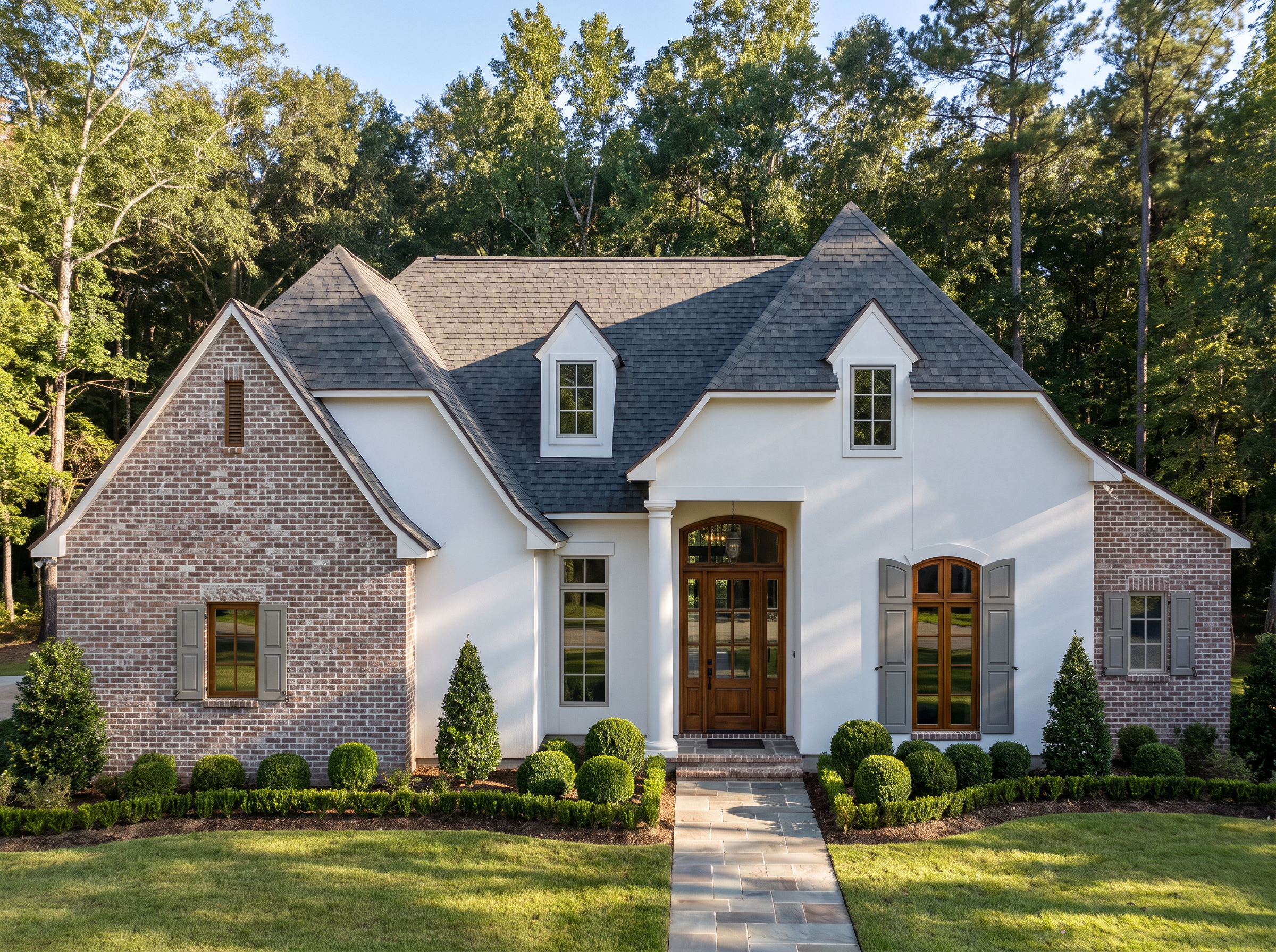 Marseille house plan — front elevation render, Acadiana Home Design