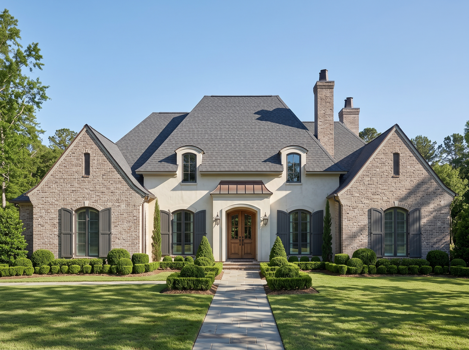 Perigord house plan — front elevation render, Acadiana Home Design