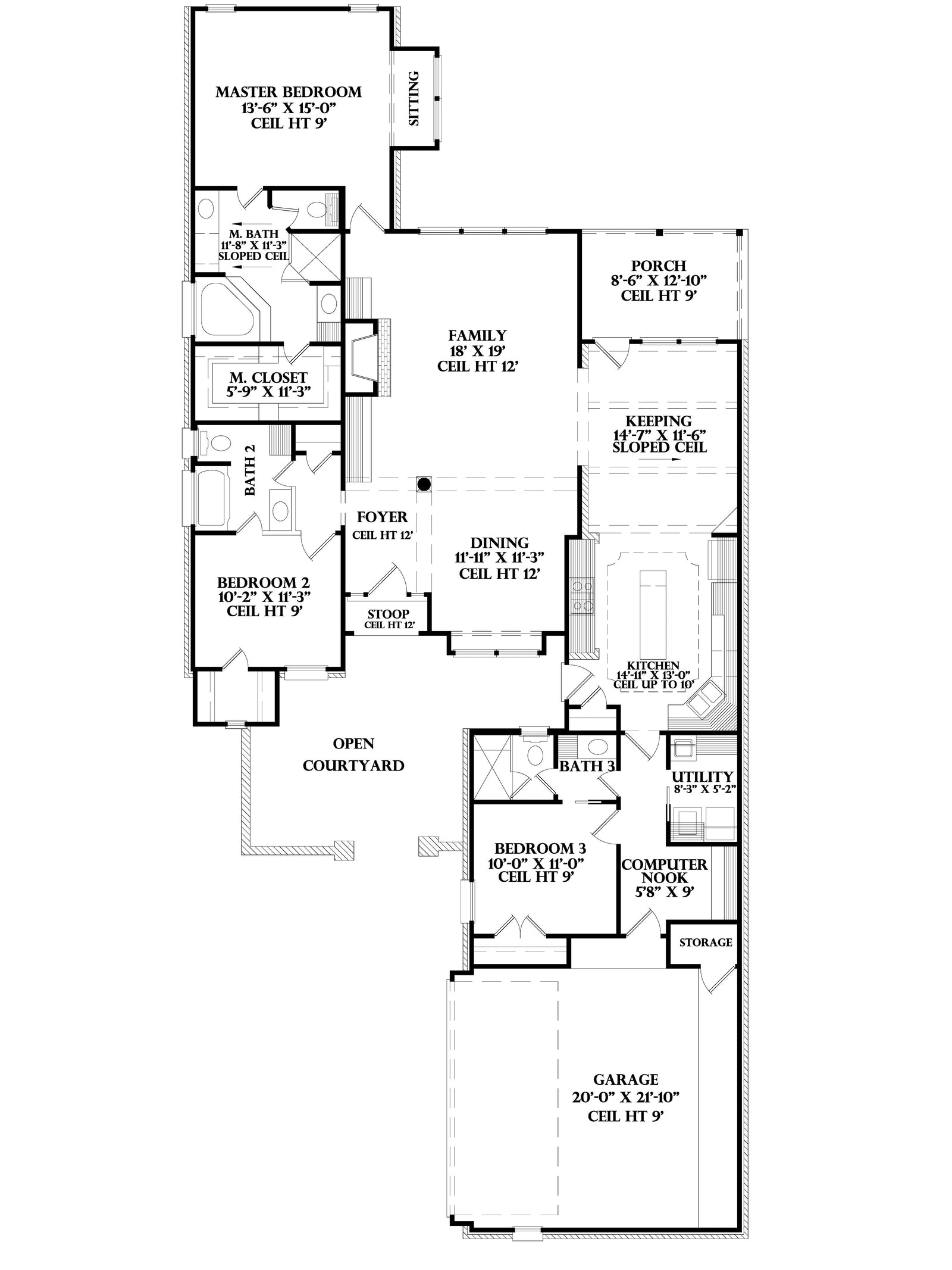 Poitiers house plan, floor plan sheet