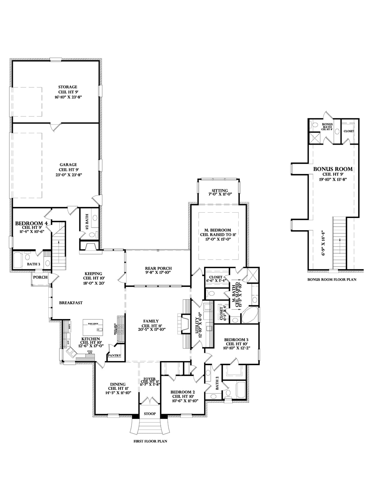 Ponchartrain house plan, floor plan sheet