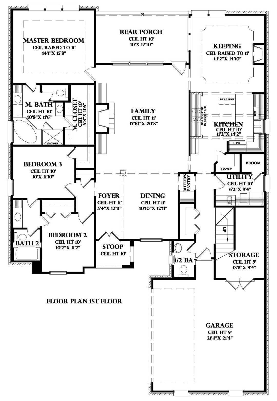 First Floor plan for the Pyrenees house plan