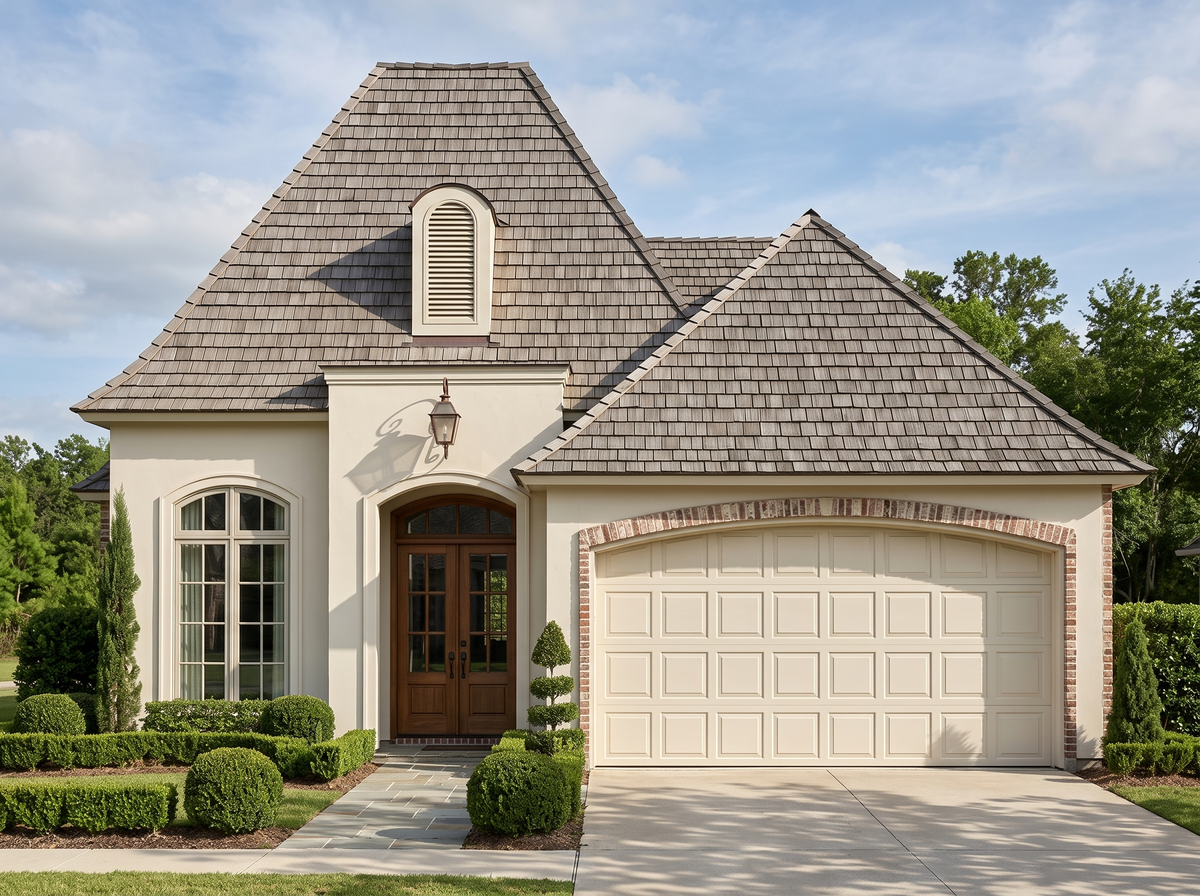 Roanne house plan — front elevation render, Acadiana Home Design