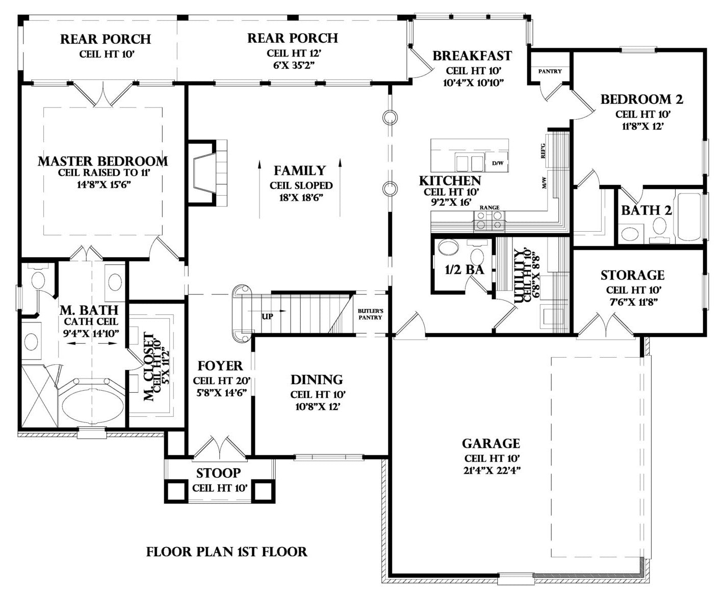 First Floor plan for the Royale house plan