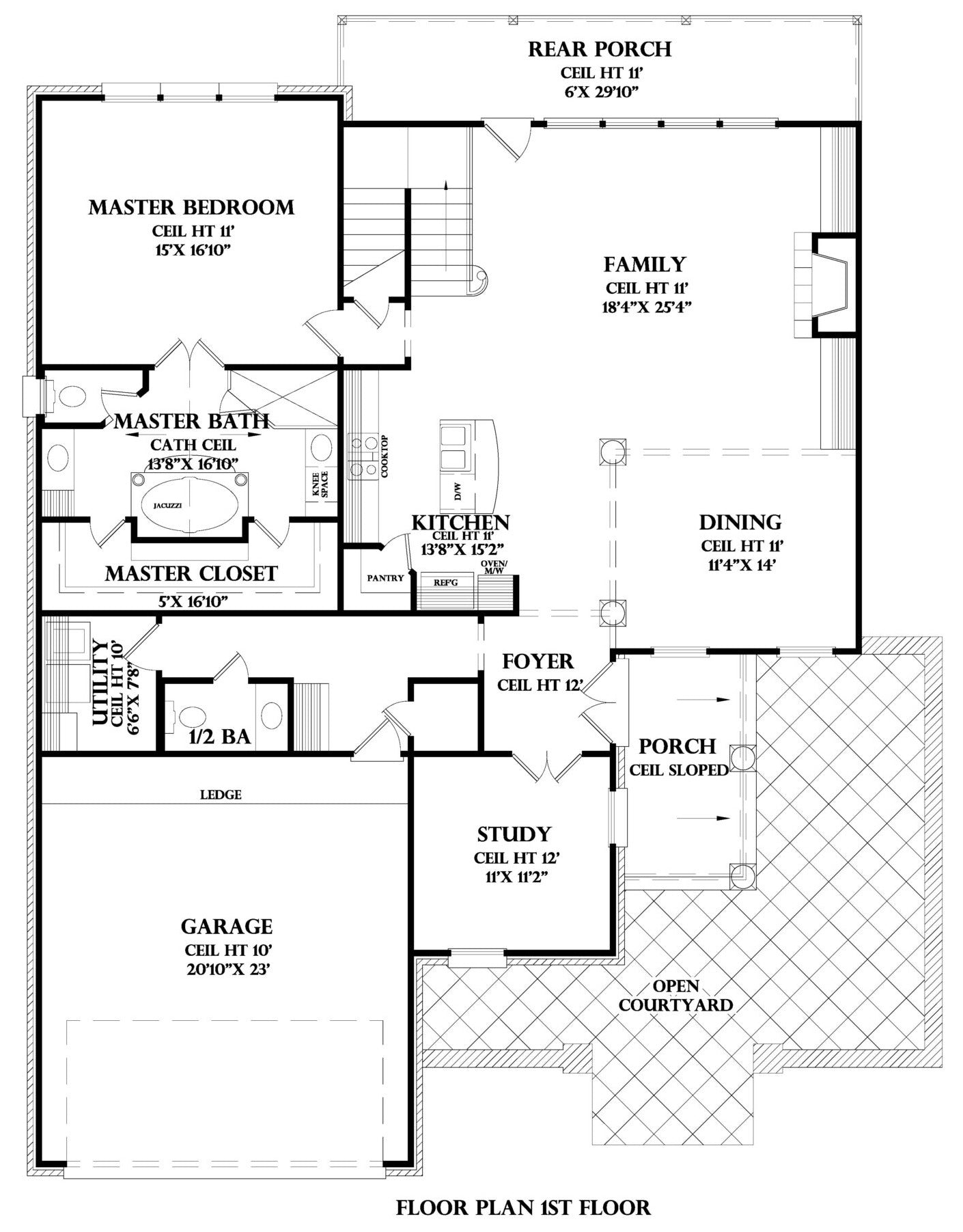 First Floor plan for the Saint Loupe house plan