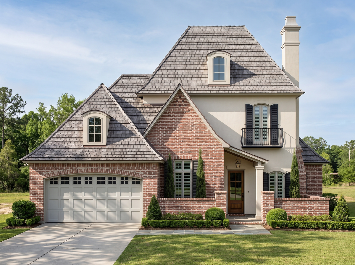 Saint Loupe house plan — front elevation render, Acadiana Home Design
