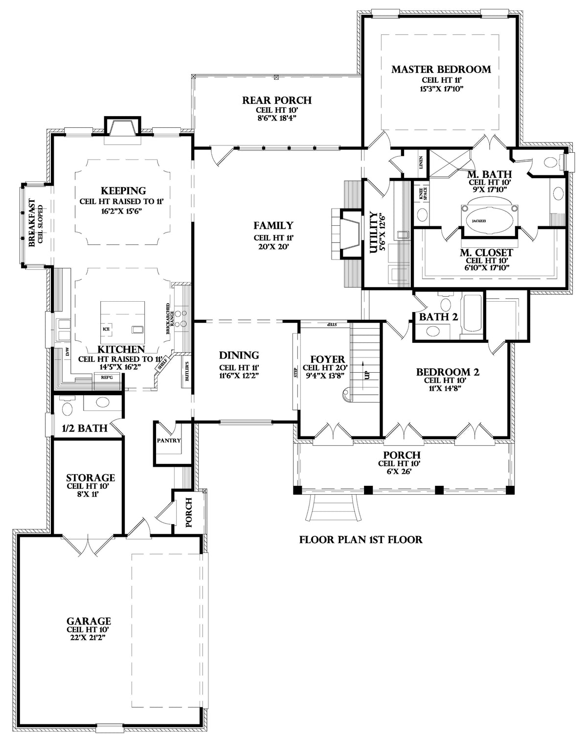 First Floor plan for the Saint Maid house plan