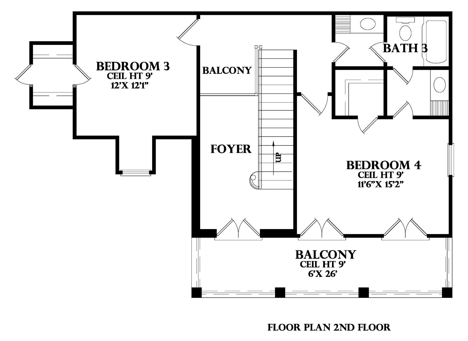 Second Floor plan for the Saint Maid house plan