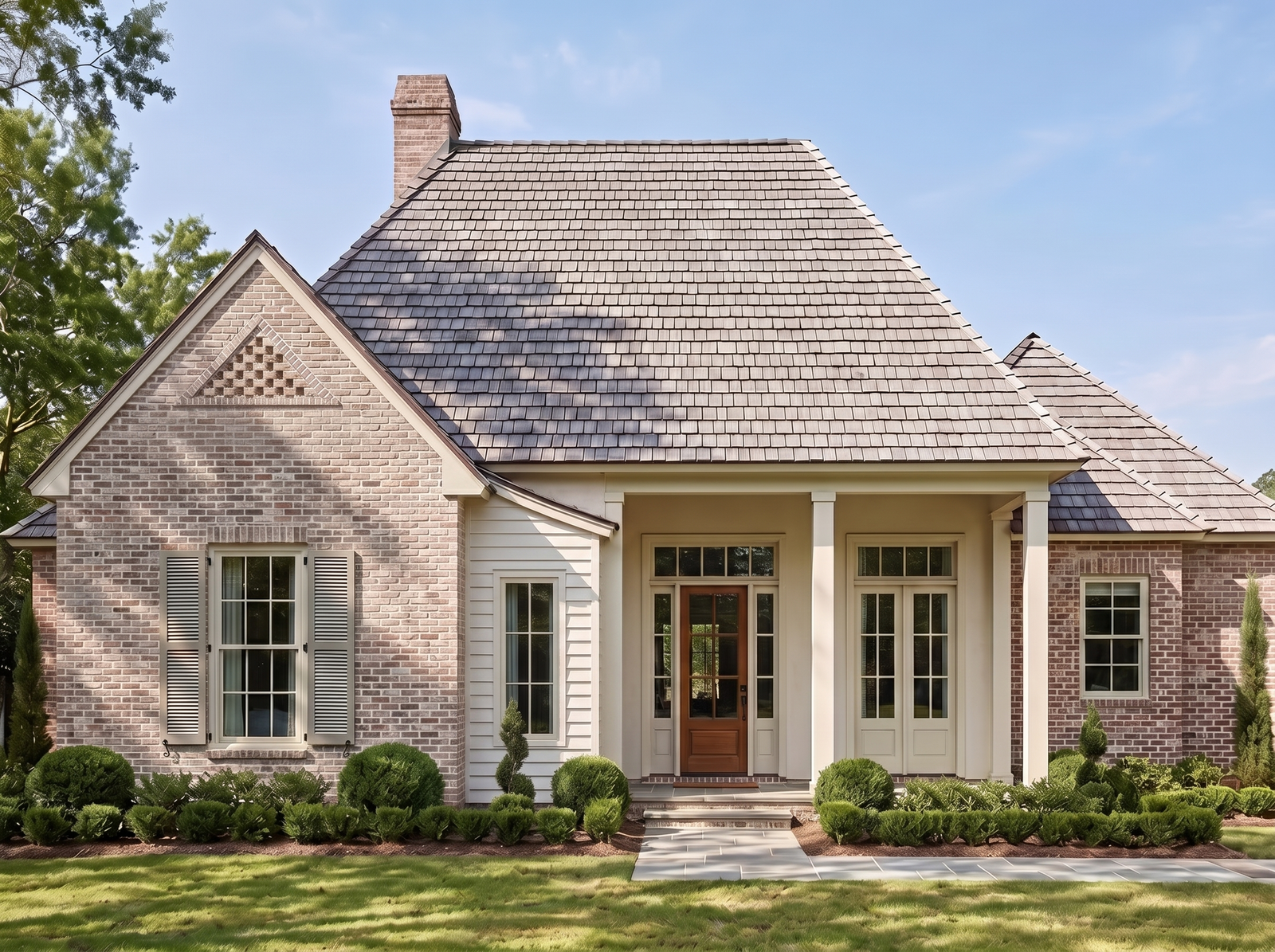 San Regis house plan — front elevation render, Acadiana Home Design