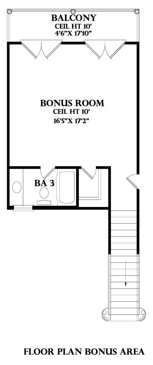 Bonus Room plan for the Talaud house plan