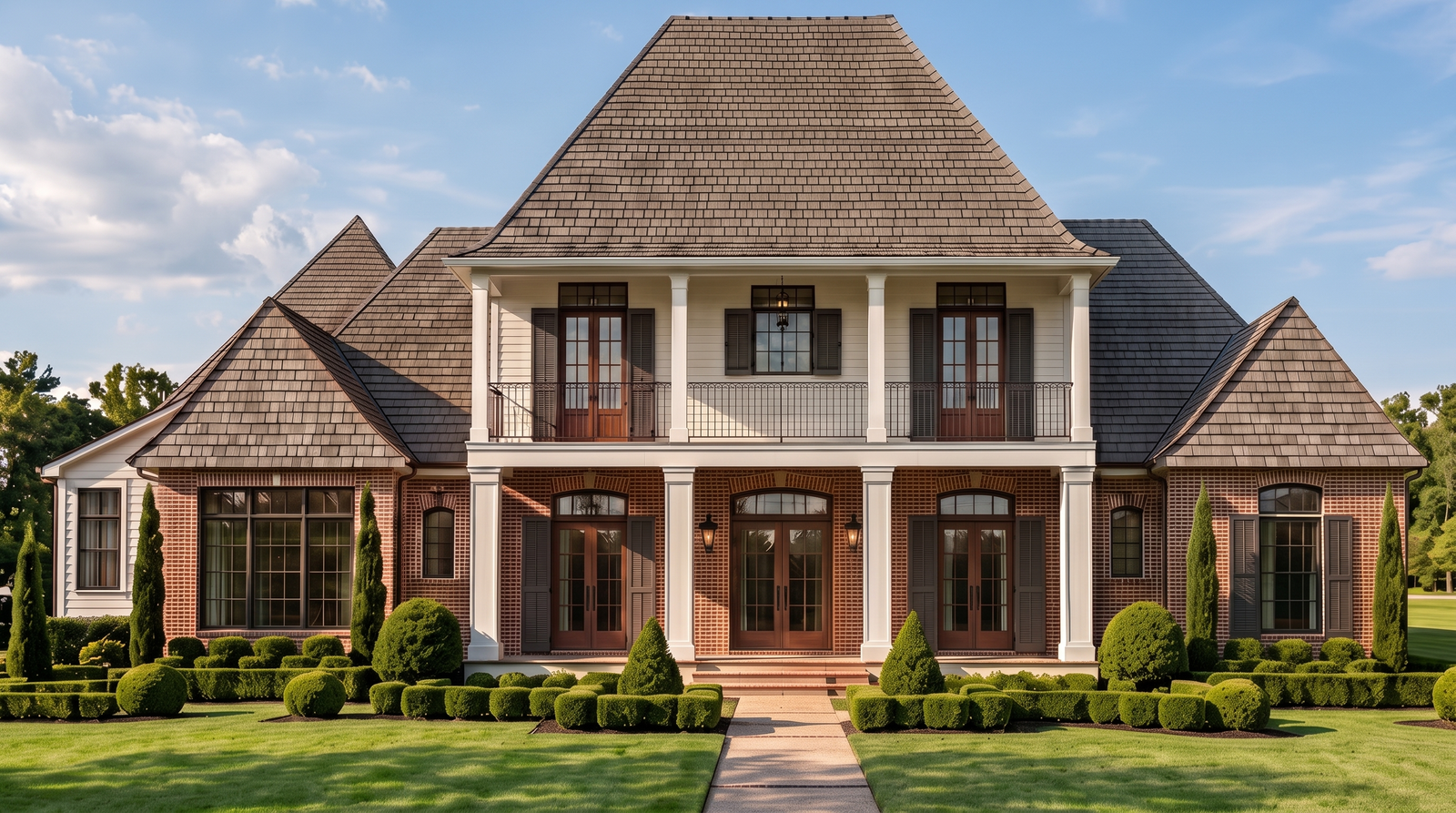 Tennessus house plan — front elevation render, Acadiana Home Design